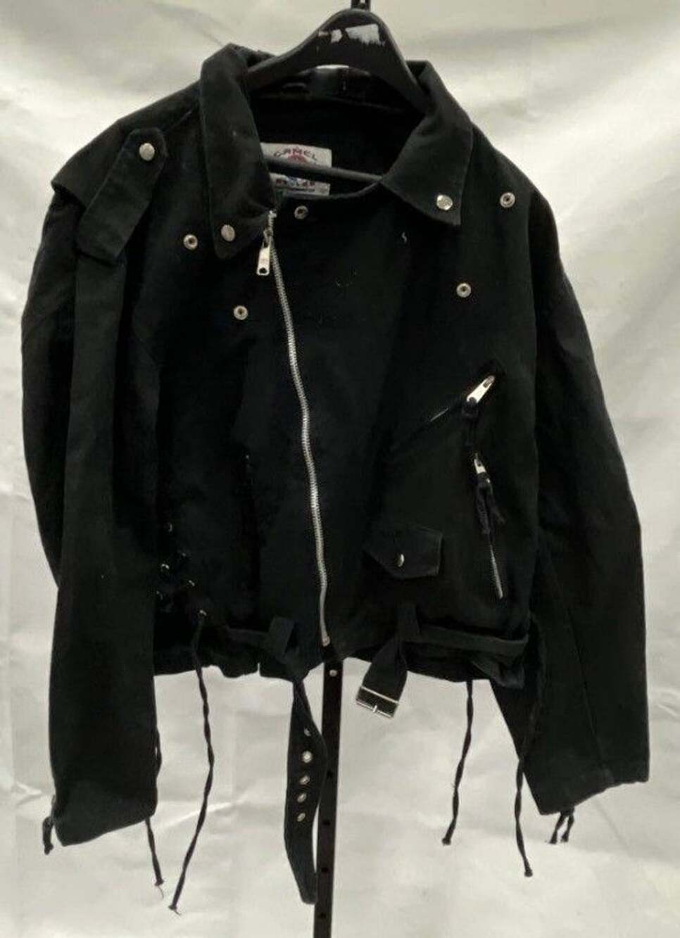 Camel Styles Biker Jacket Size XL Black Canvas